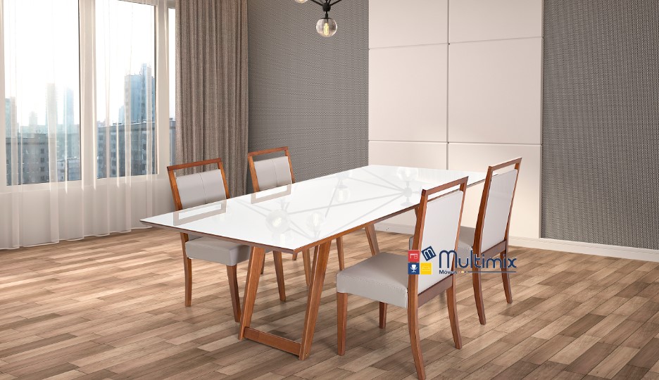 Mesa de Jantar Plaza - Modelo Retangular - 2,20m x 1,10m x 0,75m