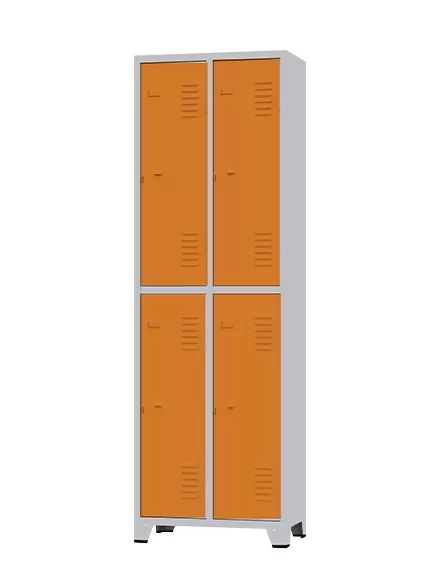 GRP-04 Chapa 24 - Roupeiro de aço 4 Portas | Pitão p/ cadeado