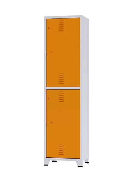 GRP-02 INS Chapa 24 - Roupeiro de aço Insalubre 2 portas com sapateira - NR 24 e NR 18