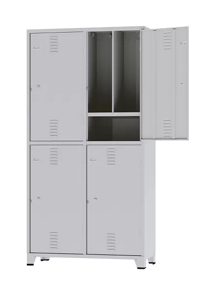 GRP-04 INS Chapa 22 - Roupeiro de aço Insalubre 4 portas | Divisão Vertical