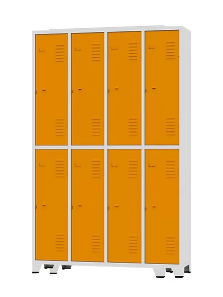 GRP-08 Chapa 26 - Roupeiro de aço 8 portas com sapateira