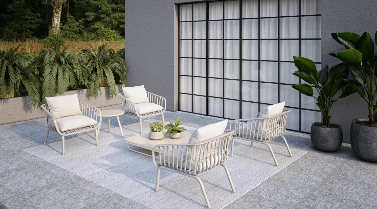 Mesa de Centro/Lateral em Alumínio Fendi | Summer - Alt. 44,5 cm X ø 60 cm