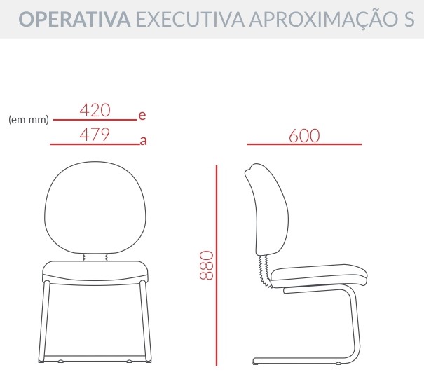 Cadeira Operativa Executiva Lâmina - Base Aproximação *Sem Braços