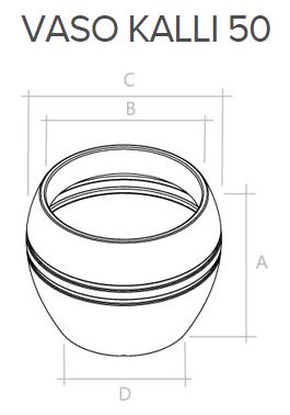 Vaso em Polietileno - Kalli 50 - B52cm x A50cm