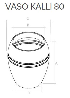 Vaso Alto em Polietileno - Kalli 80 - B52cm x A80cm