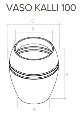 Vaso em Polietileno - Kalli 100 - B60cm x A1m
