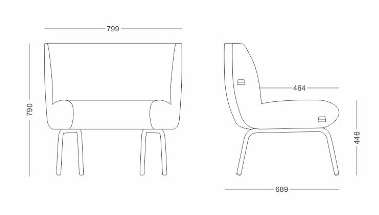 Módulo individual concavo em 30° - Linha Noa