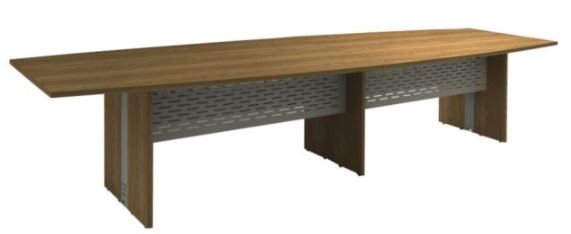 Mesa Reunião Escritório 12 Lugares L Bipartida Painel em Aço | Semi-oval 3000 X 1100 - Atualle Impéria 25 Mm