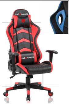 Cadeira PC Gamer Racer Profissional - Preto / Azul. A Melhor Cadeira PC Gamer. Qualidade Excepcional!