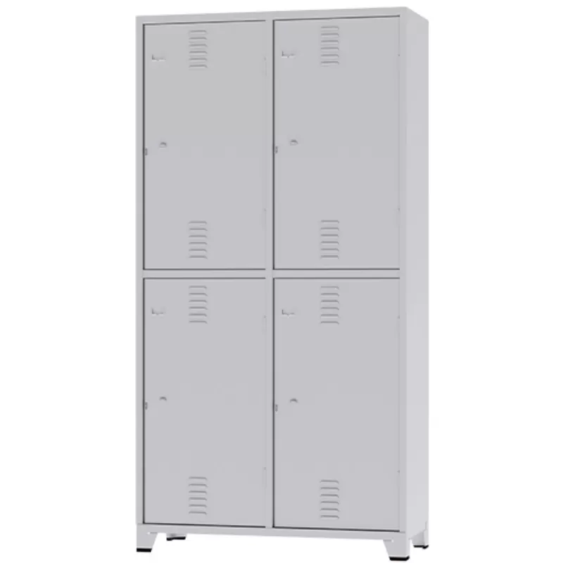 GRP-04 INS Chapa 22 - Roupeiro De Aço Insalubre 4 Portas | Divisão Vertical