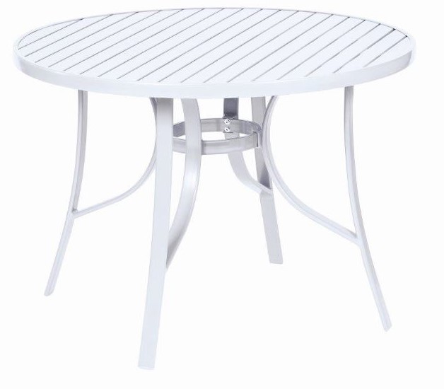 Mesa Em Alumínio Branco | Summer - Alt. 74 Cm X ø 100 Cm *com Tampo De Alumínio