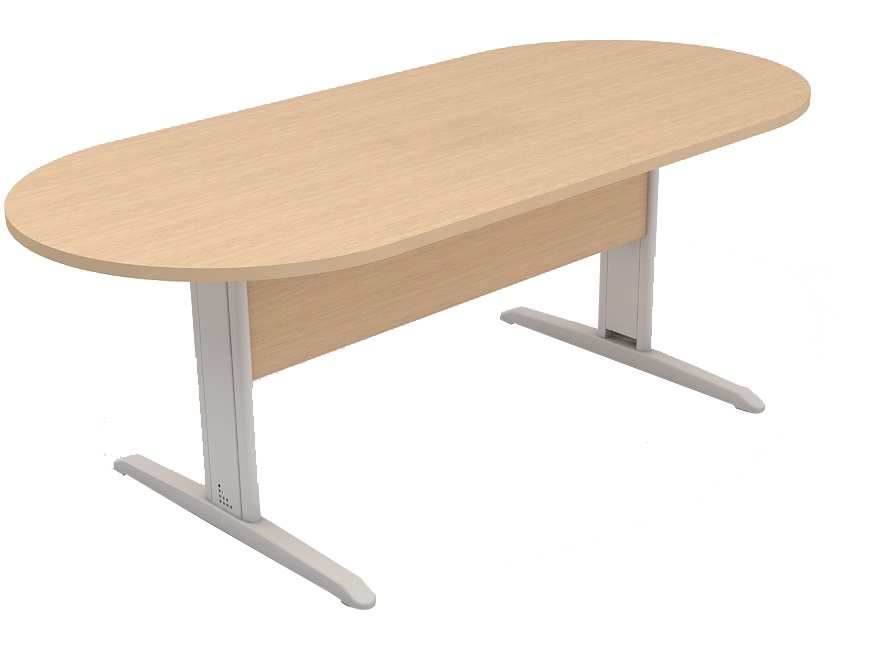 Mesa Reunião Escritório 6 Lugares | Tampo Oval 2200 X 1000 - Romanzza Plus 25 Mm