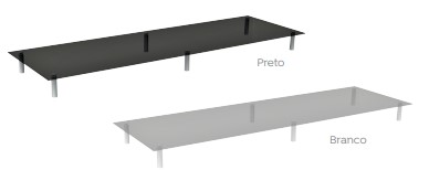 Tampo Vidro com Distanciador Para Armário Nicho 140 x 50 - Linha Prima Impact 40mm