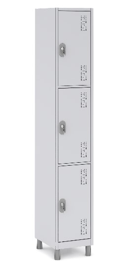 WS40031 - Roupeiro De Aço 3 Portas | Chapa 26 - Pitão P/ Cadeado *linha Premium W3