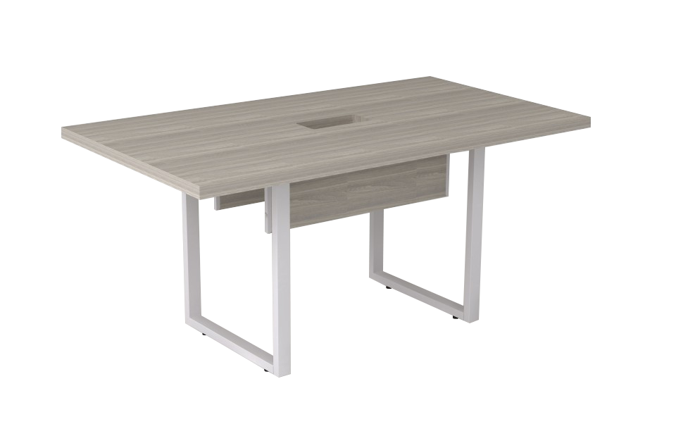 Mesa De Reunião Pé Quadrado Com Rasgo Para Caixa Basic M 250 X 100 | Linha Prima ARQ 40mm