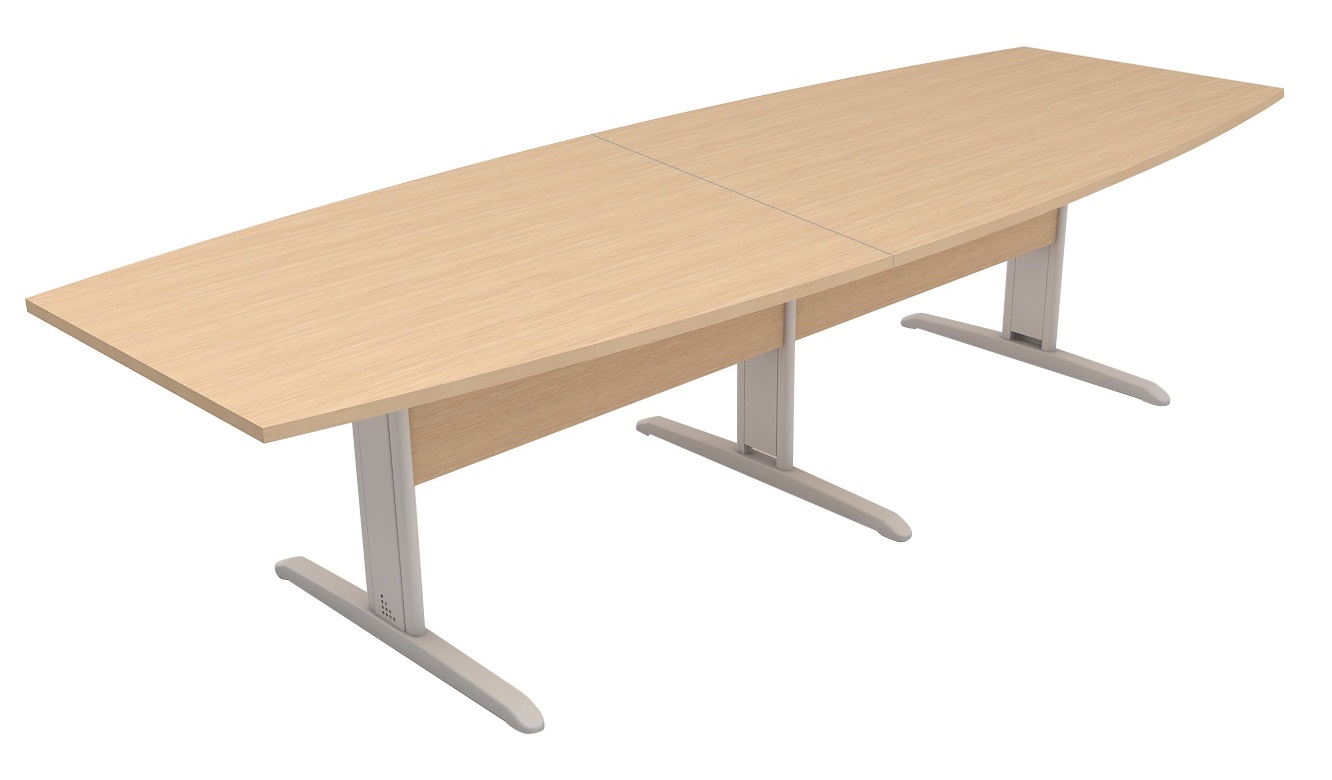 Mesa Reunião Escritório 12 Lugares | Semi-oval 3000 X 1100 - Romanzza Plus 25 Mm