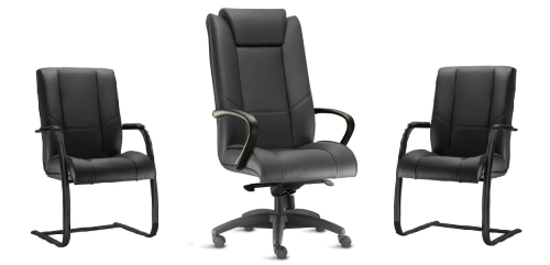 Kit Cadeiras New Onix Presidente + 2 Fixas Aproximação * Base Preta
