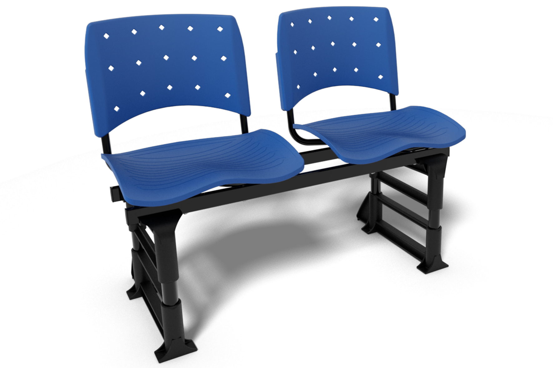 Longarina Ergoplax 2 Lugares - Reforçada *Assento Sem Estofado | Diversas Cores
