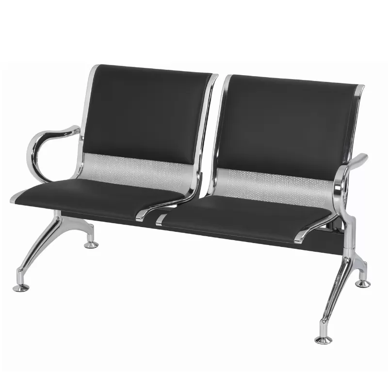 Longarina Charm 2 Lugares - Metálica Cromada | Estofada